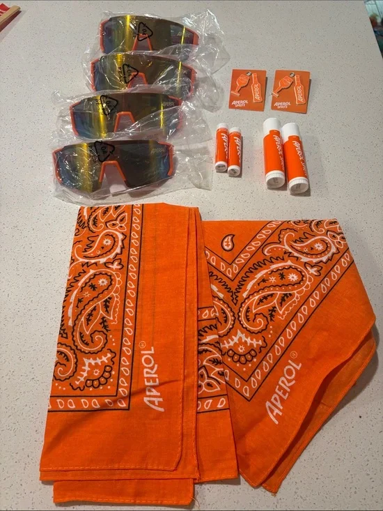 Aperol Bundle Orange Bandanas and Sunglasses Party Kit