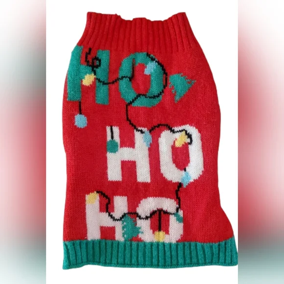 HO HO REINDEER Dog Sweater - SMALL Christmas Holiday Clothes Clothing Apparel‎