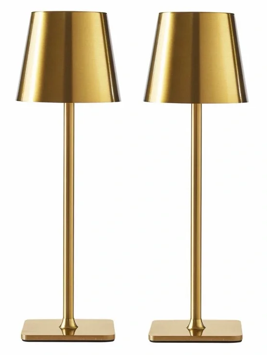 Gold Metal Table Lamps - Set of 2