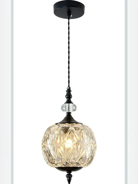 Black Pendant Crystal Glass Light - Simple Elegant Beauty Can Only Describe This