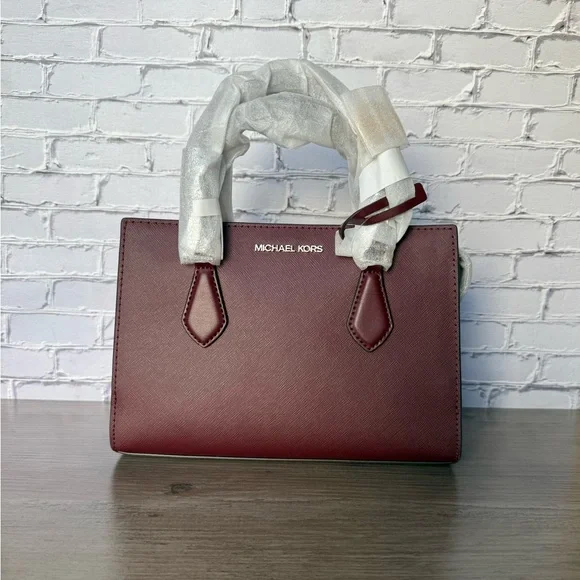 NWT Oxblood Michael Kors Sheila Small Center Zip Shoulder Crossbody Bag