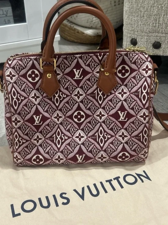 Louis Vuitton Burgundy and White Monogram Since 1854 limited edition