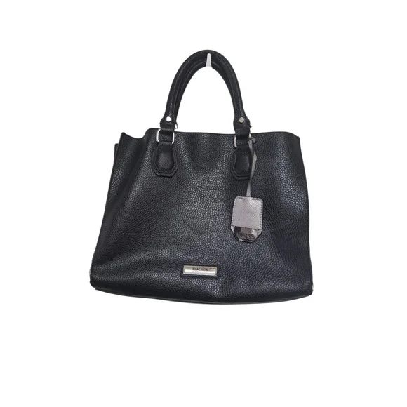REACTION Kenneth Cole Black‎ Faux Leather Satchel Top Handle Handbag Purse