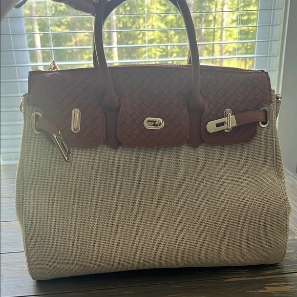 Vici Brown and Cream Satchel Bag