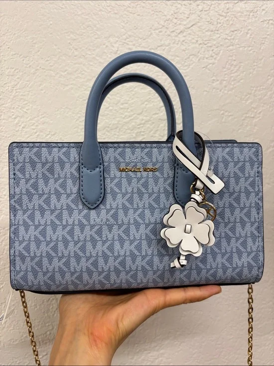 Michael Kors mini Monogram crossbody Chambray blue