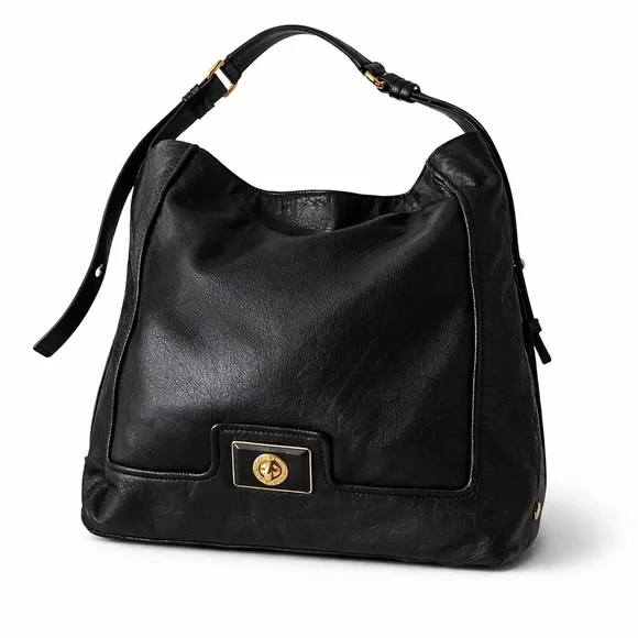 Marc by Marc Jacobs Black Leather Slouchy Shoulder Satchel | Med.