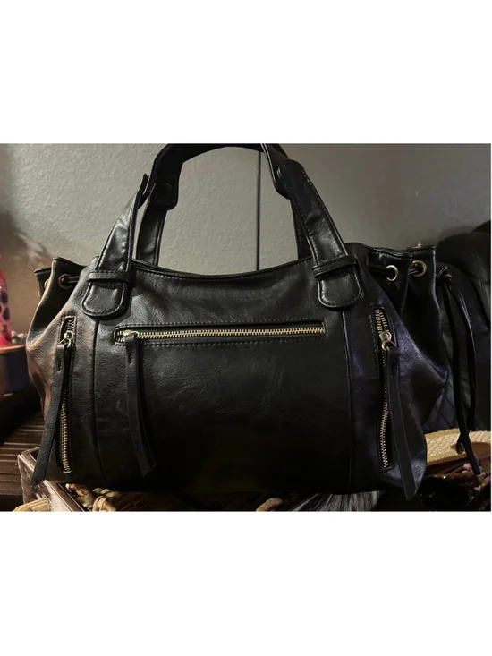 Women's Black Satchel Handbag, One Size