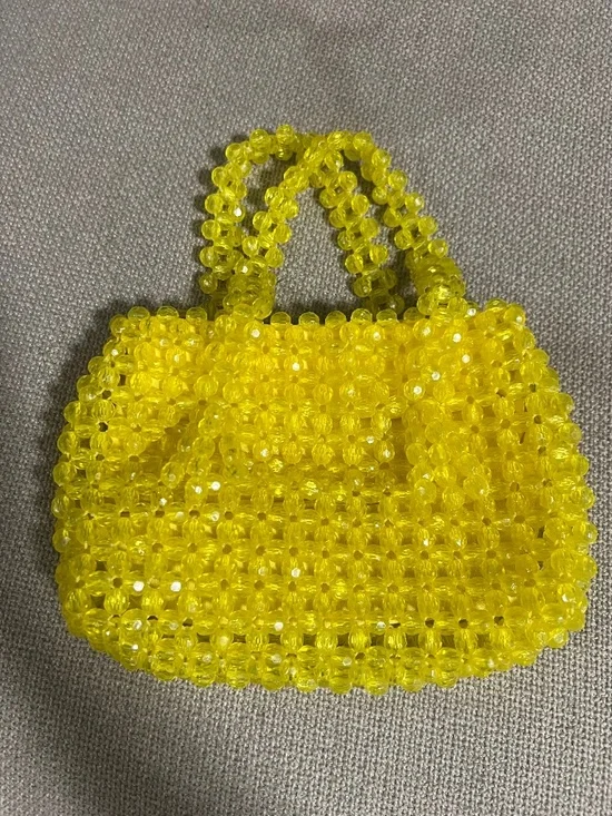 Vintage 59s/60s Yellow Beaded Handbag