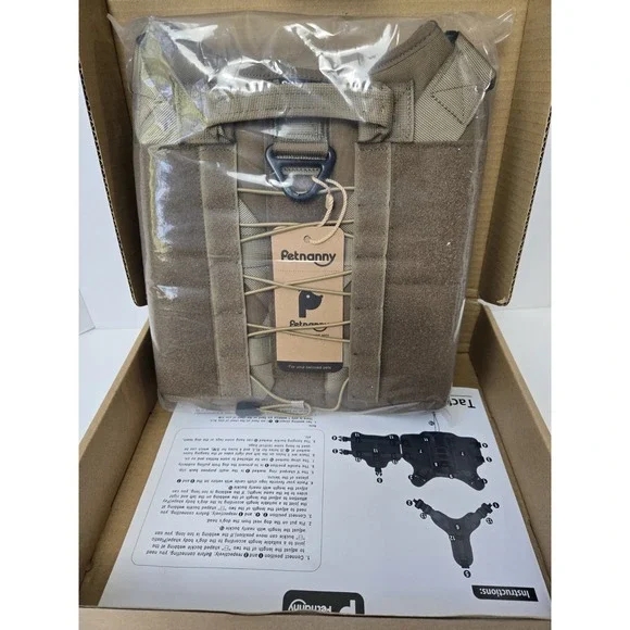 Petnanny‎ tactial dog harness NEW khaki large to medium dogs