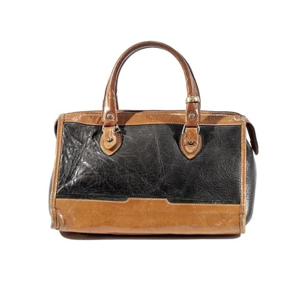 T. Cappelli Chic Black and Tan Satchel