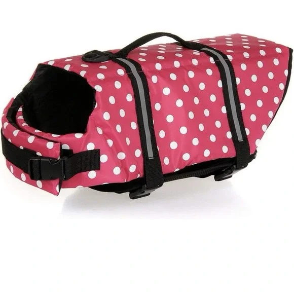 Pet Swimming Water Safety Vest Dog Life Jacket‎ Swimsuit Size L w/ PULL Handle