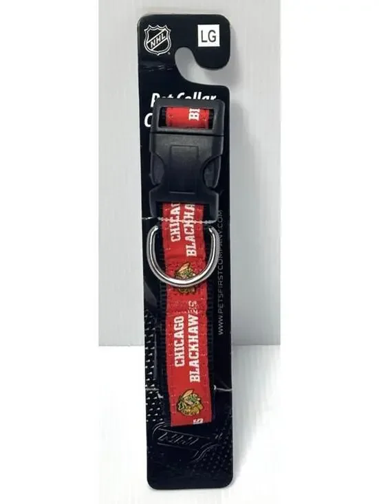Chicago Blackhawks NHL Pet Dog Collar - Size Large - New, 18