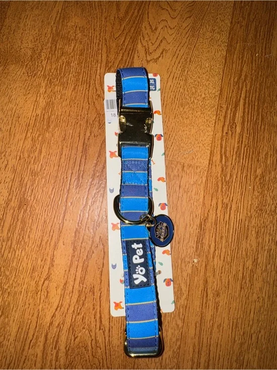 Dog Blue Striped Adjustable Collar