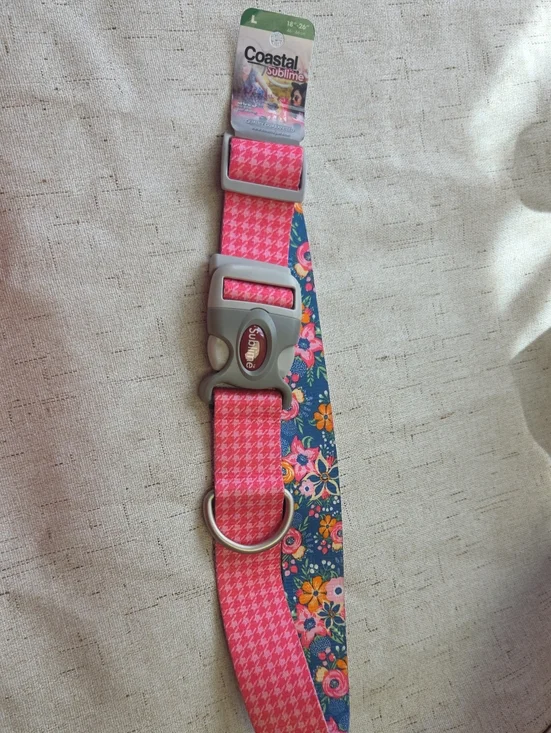 Coastal Pink Floral Dog Collar