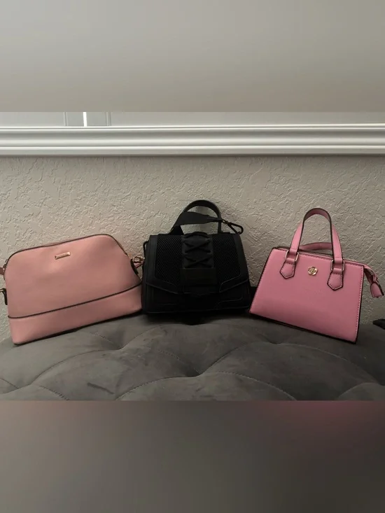 Steve Madden Black Structured Top-Handle Satchel