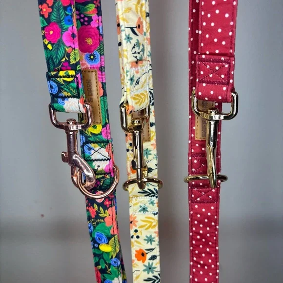 Sniff‎ & Bark Floral and Polka Dot Dog Leashes Bundle of 3- 59in Long x 1in wide