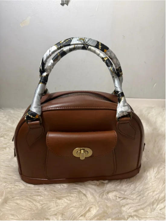 J.M Davidson vintage leather top handle satchel bag medium