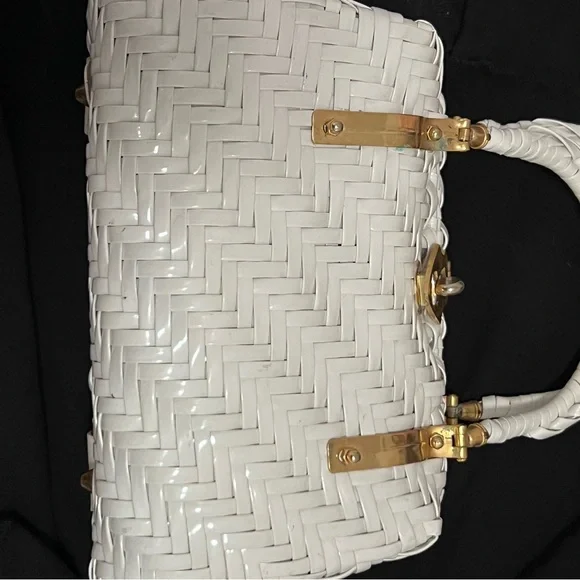 Vintage Woven Top-Handle Tote Bag