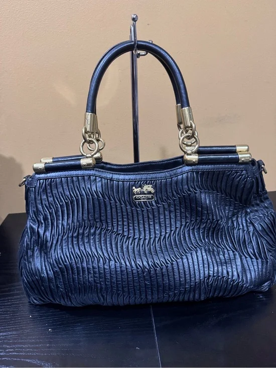 Coach Madison Gathered Leather Carrie Satchel MSRP $698