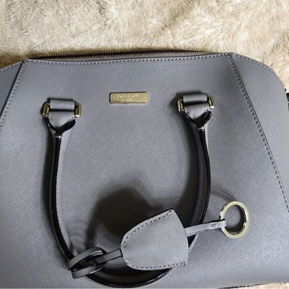 kate spade Gray Satchel with Structured Design