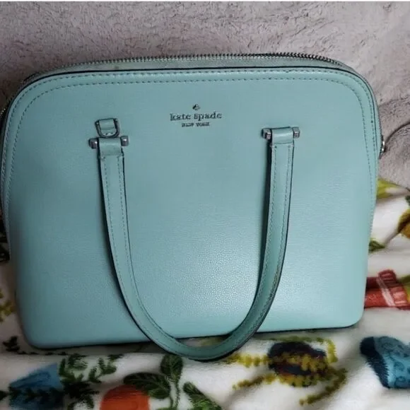 Kate Spade Blue Satchel Smooth Leather