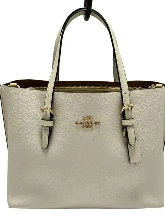 COACH Molly Tote 25 C4084 Cream Leather Tote Bag