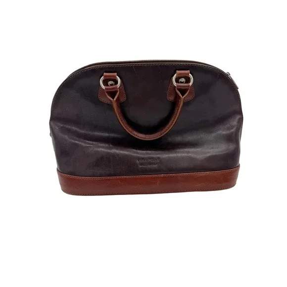 Vera Pelle Satchel Bag Womens Medium‎ Brown Leather Made In Italy Purse