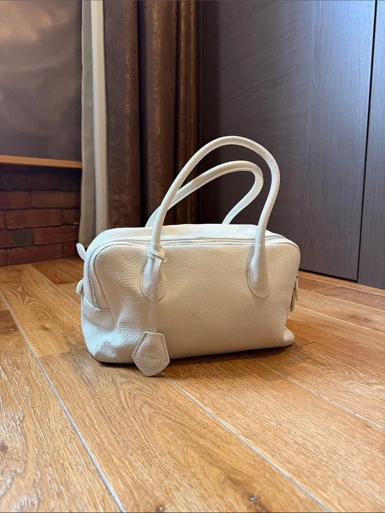 ELBORN Bonner Square Leather Bag – White