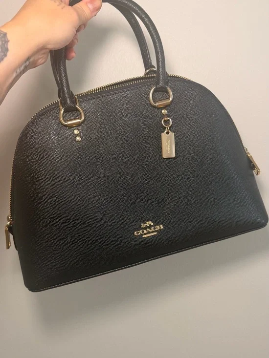Coach Mini Sierra Satchel - Black Leather Gold Hardware