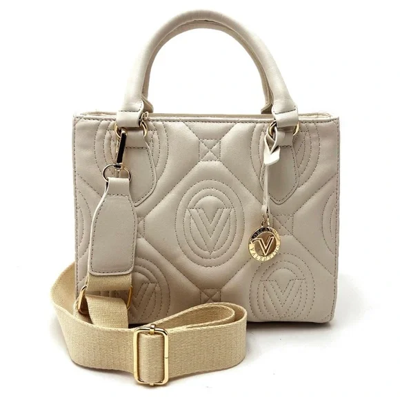 Valentino Orlandi |‎ NEW Quilted Leather Logo Satchel Crossbody Bag (V-2012)