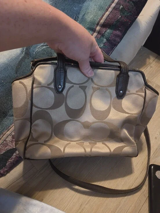 Coach Khaki and Chocolate Signature Satchel