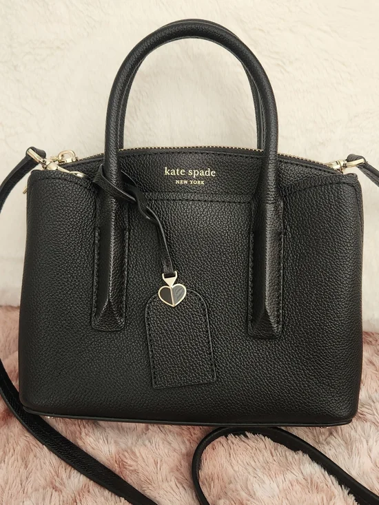 Kate Spade Mini Margaux Satchel Black Pebbled Leather