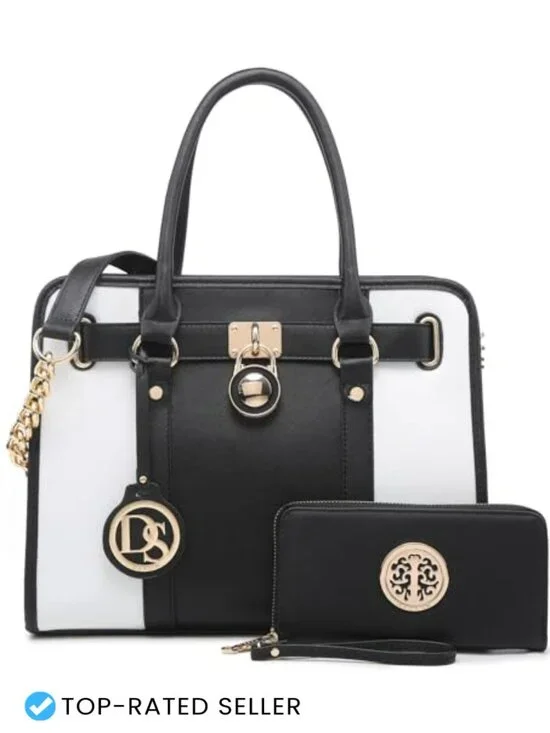Women's Satchel Handbag Purse Shoulder Bag Tote with Matching Wallet
