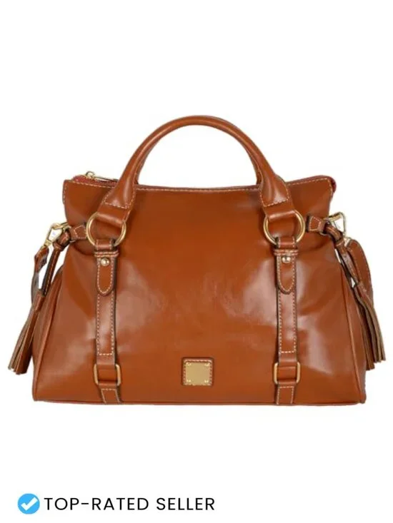 Women's PU Leather Satchel Crossbody Handbag Large Capacity Shoulder Tote