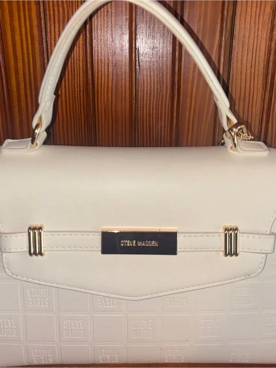 Steve Madden White Top-Handle Satchel