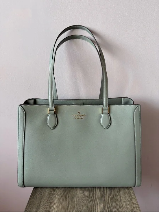 Kate Spade Madison Saffiano East West Leather Large Laptop Tote Sage KC434