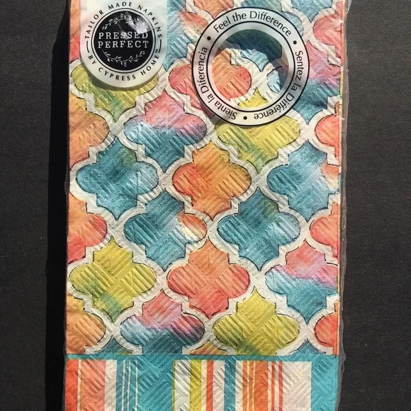 2 Packages Cypress Home Paper Guest Napkins Embossed Party Crafts Geometric New