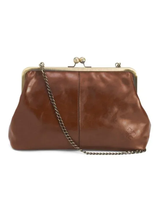 PATRICIA NASH Leather Alice Frame Satchel With Crossbody Strap