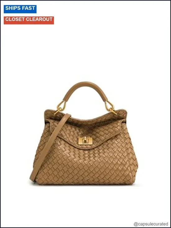 Vegan Leather Top Handle Satchel Bag with Crossbody Strap