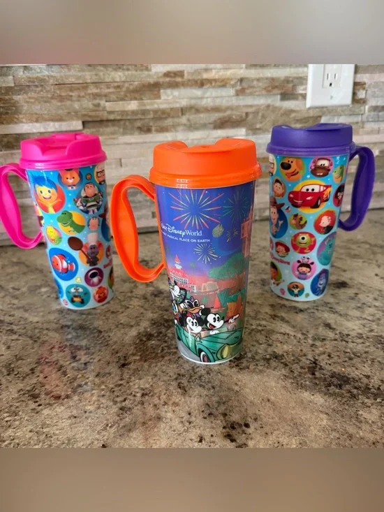 Walt Disney World Resort Refillable Mugs/Travel Mug- Set of 3