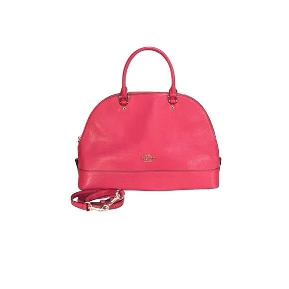 Coach - Dark Fuchsia Leather Satchel Bag