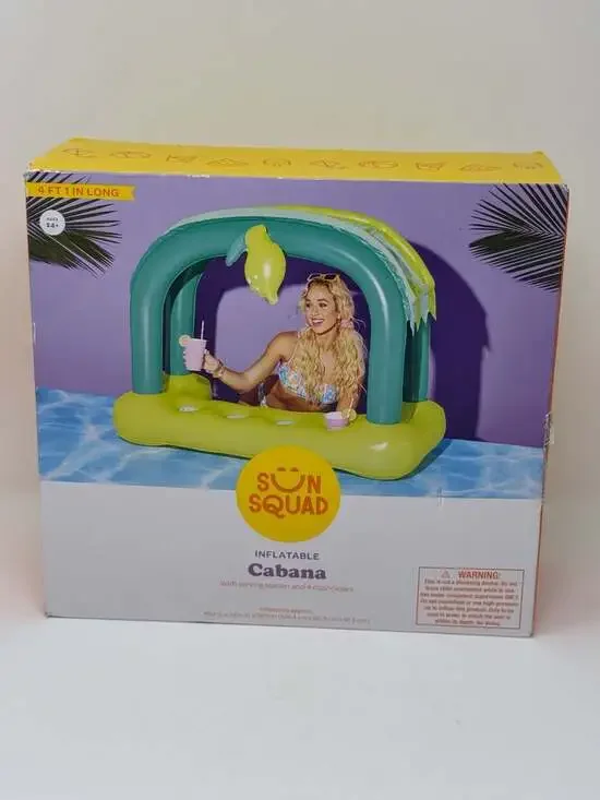 Sun Squad Inflatable Cabana with Serving Station and 4 Cupholders