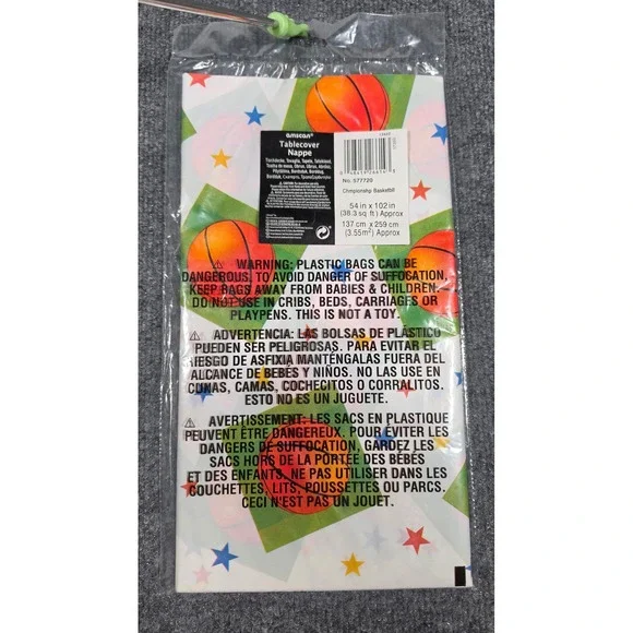 Lot of 11 Amscan Basketball Plastic Tablecovers 54x102 Championship Sports Party