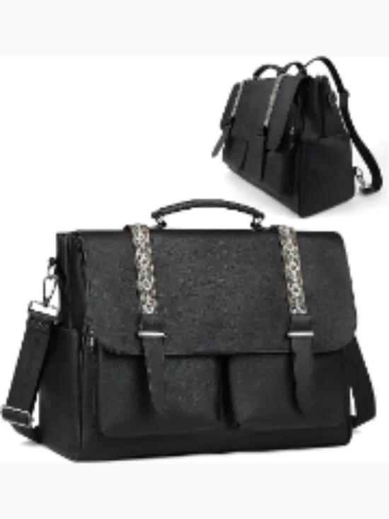 Large PU Leather Laptop Messenger Bag Satchel Crossbody Purse Work Travel