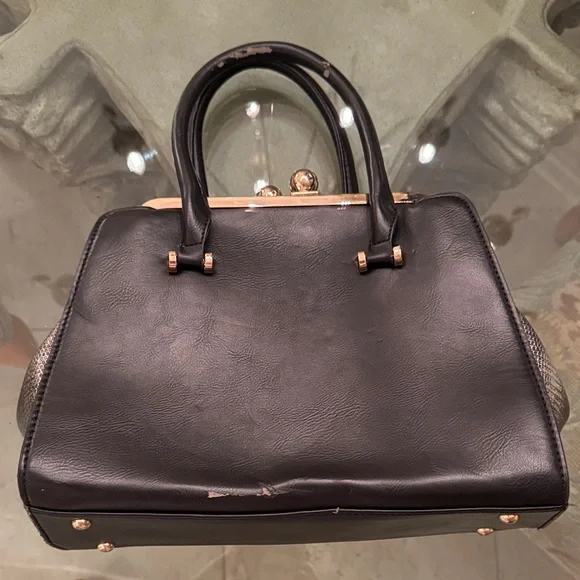 Chic Black Leather Satchel