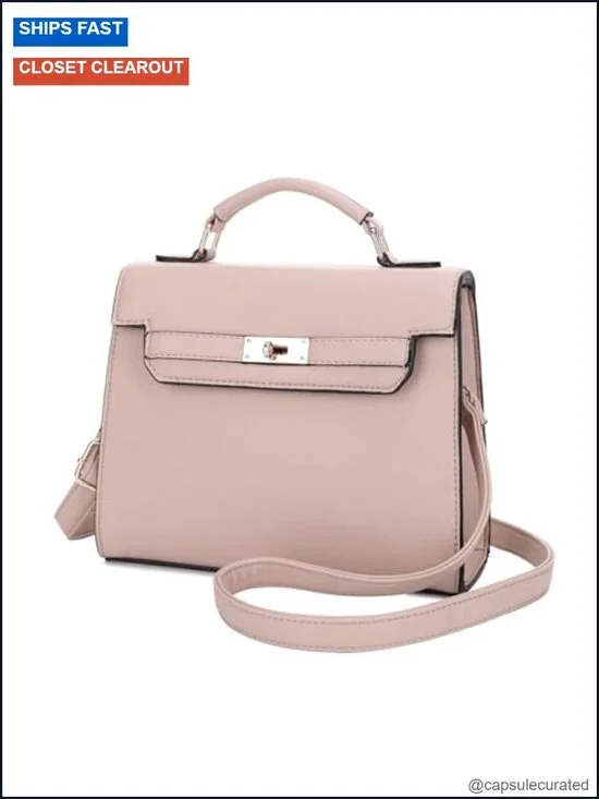 EVVE Women's Top Handle Satchel with Detachable Strap Pebbled Faux Leather