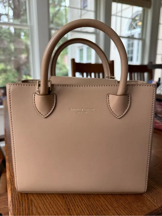 Blush Leather Top-Handle Bag