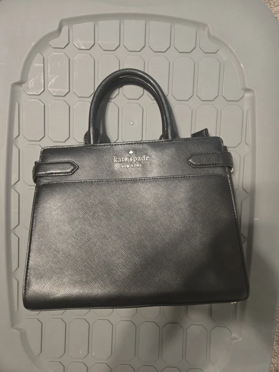 kate spade New York Black Leather Structured Satchel