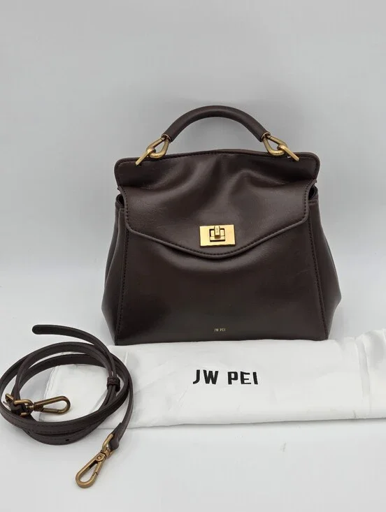 JW PEI Lucia Classic Top Handle Bag In Dark Brown