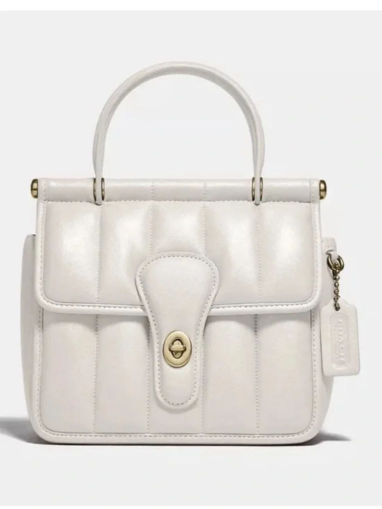 Coach Willis18 Top Handle Turnlock Quilted Crossbody Special Edition Gold Chain